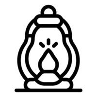 Camping lantern lighting up the darkness, a symbol of warmth and guidance vector