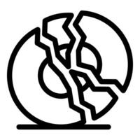 Broken disc showing loss of data and corruption vector