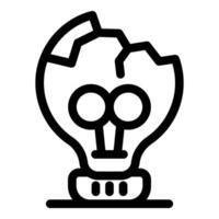Broken lightbulb symbolizing lack of ideas and creativity loss vector