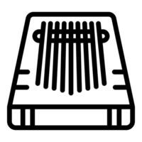 Kalimba musical instrument creating soothing melodies with tines and resonator box vector