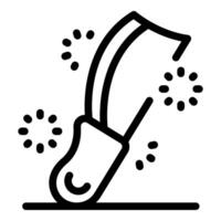 Nail file removing dust and glitter from manicure on table vector
