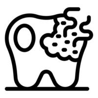 Caries damaging tooth enamel and causing bad breath vector