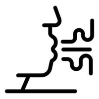 Human head talking and generating sound waves, communication and speech icon vector