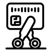 Scissors cutting credit card symbolizing end of debt or financial problems vector