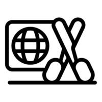 Removing international access, crossed out globe symbol with blocked connectivity vector