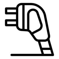 Electric car charging plug connecting to power source vector