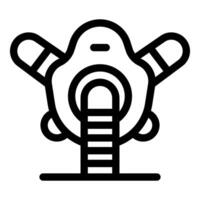 Kids playground slide leading to round tunnel on spring rider vector
