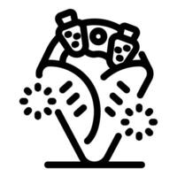 Taco exploding with flavor and spices, creating a culinary fireworks display vector