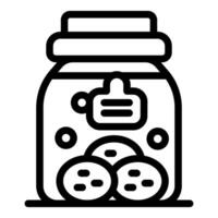 Cookies preserved in jar with label indicating freshness and storage vector