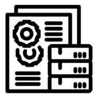 Data processing with gears and server rack optimizing workflow vector