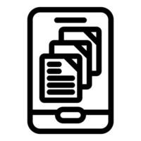 Smartphone showing electronic documents icon representing mobile office and digital files vector