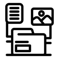 Managing digital assets, organizing files, documents, and images in folders vector