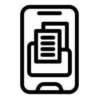 Smartphone showing electronic document management system vector