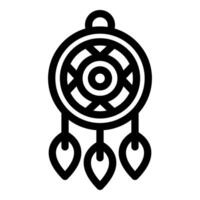 Native american dreamcatcher protecting from bad dreams with three feathers vector