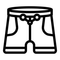 Boxer shorts with elastic waistband and drawstring, modern underwear icon vector