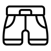 Boxer shorts with elastic waistband and pockets, simple line icon design vector