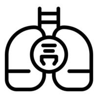 Lungs with ladder and sensor measuring respiratory health vector