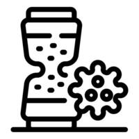 Incubation period of virus is running out in hourglass icon vector