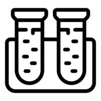 Two test tubes containing liquid substance in a support, conducting a scientific experiment vector