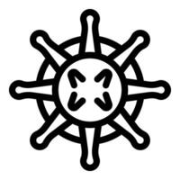 Ship steering wheel controlling navigation and direction on white background vector
