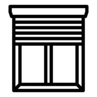 Window with rolling shutters protecting home from sunlight and intruders vector