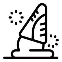 Windsurfing board showing speed and movement on water surface vector