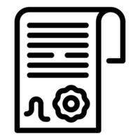Official document with signature and stamp representing agreement or certification vector