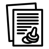 Spinning top rotating on contract document symbolizing agreement and playful business deal vector