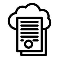 Cloud computing storing digital documents online technology icon vector