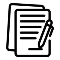 Signing business contract with pen on documents vector