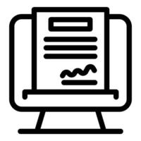 Electronic signature on computer screen representing online contract signing vector
