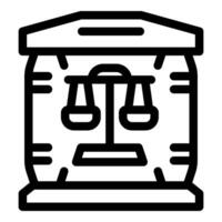 Balancing scales inside secure storage unit protecting justice symbol vector