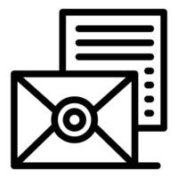 Mail envelope with important document emerging, express delivery and urgent communication vector
