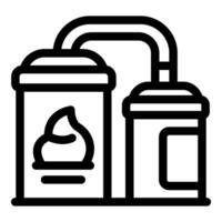 Shaving cream production line processing foam in factory vector