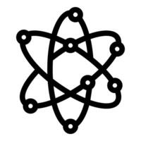 Atom electrons rotating around nucleus physics concept vector
