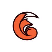 fox curled into a circular vector