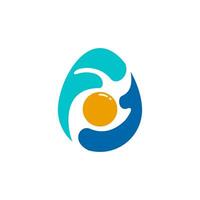 egg with a yolk in the center vector