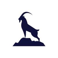 ibex standing on a mountain peak vector