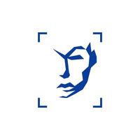 angular blue face vector