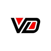 letters VD in black, with red triangular vector