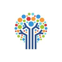 tree with branches forming three human figures vector