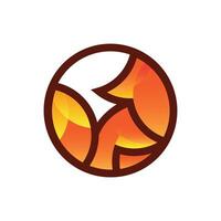 2 fox in circle vector