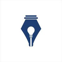 Pen nib and light bulb vector