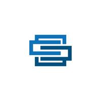 interlocking blue rectangular shapes vector