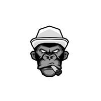 monkey smoking a cigarette vector