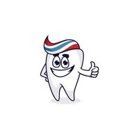 tooth character with a smiling face vector