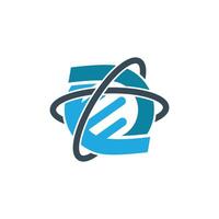 two intersecting elliptical rings vector