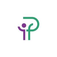 combining the letters 'i' and 'P' in purple vector