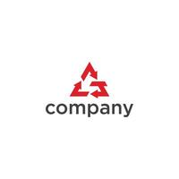 red triangular recycling symbol vector
