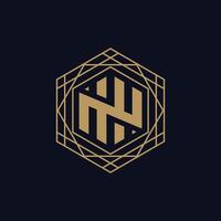 geometric logo with a hexagonal vector
